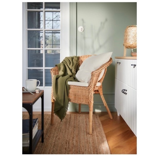 希少品】IKEA ラタン 2脚セット 椅子 クッション付き アーゲン AGEN