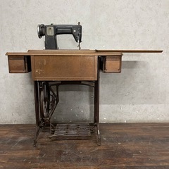 ww5/71 brother ブラザー 足踏みミシン 木製 台付き 鉄脚 アンティーク ヴィンテージ 昭和レトロ 古い ミシン ミシン台 ★直接引取歓迎◎の画像