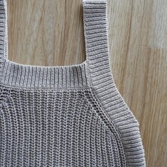 ウィルフレッド・Wilfred リネンとコットンニットタンクトップ ベージュの画像