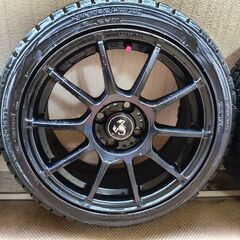 中古 スタッドレスタイヤ+アルミホイール4組 ダンロップ 195/45R16 チェーン付 フィアット アバルト595用の画像