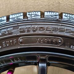 中古 スタッドレスタイヤ+アルミホイール4組 ダンロップ 195/45R16 チェーン付 フィアット アバルト595用の画像