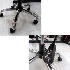 使用感あり デスクチェア 高さ86～94cm オレンジ系 合皮 昇降式 肘付き 跳ね上げ式アームレスト OAチェア オフィスチェア 椅子 イス いす 苫小牧西店の画像