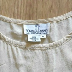 ヴィンテージ100%洗濯可能シルク ベージュ タンクトップ・サイズ M/Sの画像