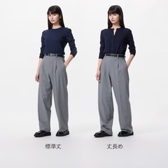 タックワイドパンツ グレーSサイズの画像
