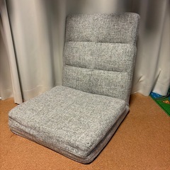 1人掛けローソファ 座椅子 グレーの画像