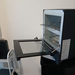 【美品・清掃済】コイズミ オーブントースター KOS-1031 ブラック（ミラー扉・縦型2段）の画像