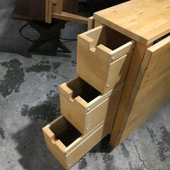 IKEA/イケア ノールデン ゲートレッグテーブル 天板展開時151cm 引き出し×6個 25l菊TKの画像