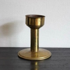 北欧ビンテージ「デンマークの白鳥」の黄銅製ろうそく立て・キャンドルホルダーの画像