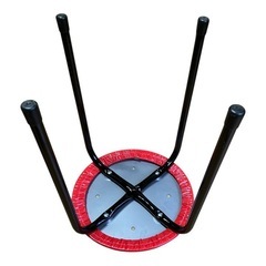 【新品未使用】丸椅子 3脚セット 赤 レッド パイプ椅子 日本製の画像