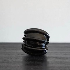 ビンテージ黒ガラス蝋燭立ての画像