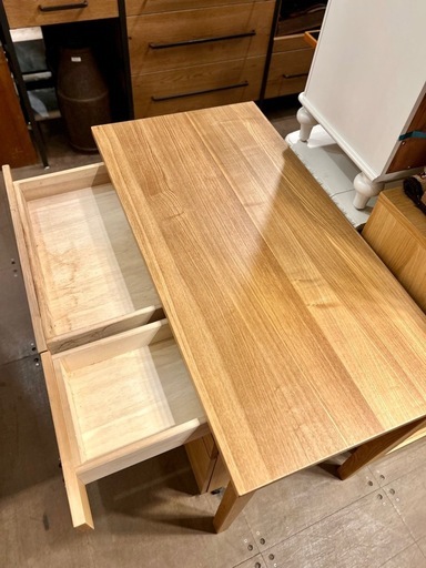 【6万円】　無印良品 MUJI オーク材 デスク ワゴン セット コンソールデスク テーブル 引き出し デスク ナチュラル 作業台 勉