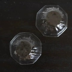 美しい八角形吹きガラスカップ・2個セットの画像