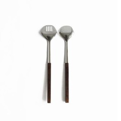 北欧風のビンテージ ミッドセンチュリー モダン サラダ用品のサービススプーンの画像