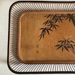 竹製トレイ・レトロ盆 ・和風ヴィンテージの画像