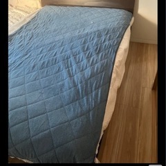 ニトリ ダブルベット　 bed frame bent2 dbr 2012 中古　引き出し付き2個　縦約205横約140高さ約30（マットなしで）　呉市内配送可能　PayPay、楽天Pay支払い可能　分解済み　女性には妻も同席しますの画像