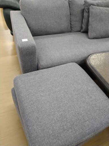 リユースのサカイ浦和店 【G161】★ソファ3人用 グレー オットマン付き