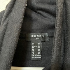 FOREVER21 メンズ パーカー 黒 XS シンプル 無地 ブラックの画像