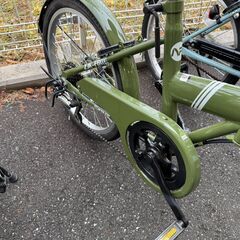 ★店頭にて試乗可★ J3414　【リユースのサカイ柏店】 折りたたみ自転車　6段変速　20インチ　　グリーン　　簡易クリーニング済　 中古自転車 　流山市 中古自転車 松戸市 中古自転車 我孫子市 中古自転車 船橋市 中古自転車 守谷市 中古自転車 取手市 中古自転車　の画像