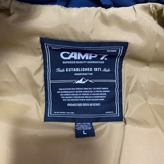 【あったか】CAMP7ダウン　ネイビー　Lサイズの画像