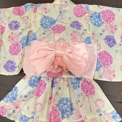 子供 浴衣クリームイエローの画像