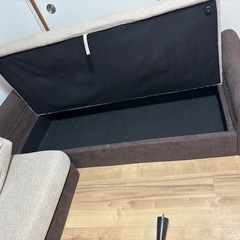 カウチソファー2-3人掛け （ブラウンベージュ）の画像