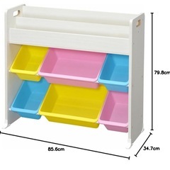 アイリスオーヤマ　おもちゃ箱 絵本棚　収納本棚　トイハウスラッETHR-26の画像