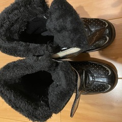 中古　女の子　キッズ　中ボアスノーブーツ　サイズ20センチの画像