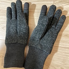 ユニクロ ヒートテック手袋 タッチパネル対応ニット手袋 ダークグレーの画像