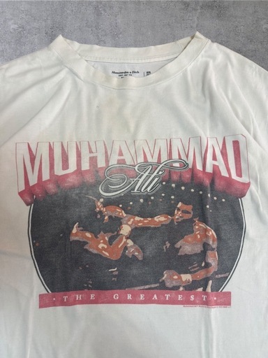 【レア】アバクロンビー&フィッチ モハメドアリ Tシャツ XXL 白 A&F