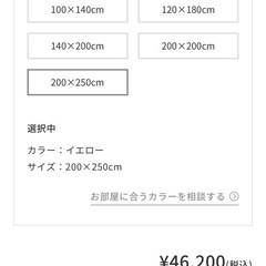 unico ラグ 200×250cmの画像