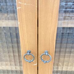 A-934【リユースのサカイ野々市店】ジモティ来店特価‼ 食器棚 木製 ライトブラウン クリーニング済みの画像