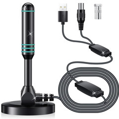 📡【新品未使用】XINGA テレビアンテナ 室内アンテナ 地デジ 4K対応 500km 高感度 360度全方位 USB給電 屋内屋外対応 小型 UHF VHFの画像