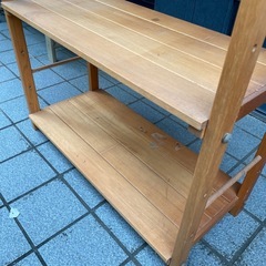 木製ラック 高さ142cm ※仕切り板欠品・釘飛び出しありの画像