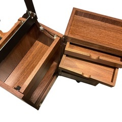 木製 キャビネット 収納棚 ミラー付き キャスター付きの画像