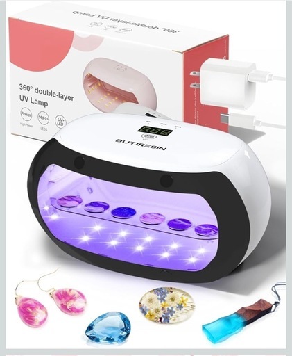 UVランプ　UV レジン 両面照射長時間タイマー設定　56個のLED搭載