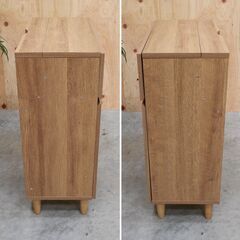 ≪zyt2656ジ限≫ 美品 wifiルーターキャビネット 電源タップ隠し 　　　コンパクトサイドラック/ルーター収納/サイドボード/コンパクト/おしゃれ/北欧風/脚付き/一人暮らし/中古家具/リユースストレージ仙台 071219-13の画像