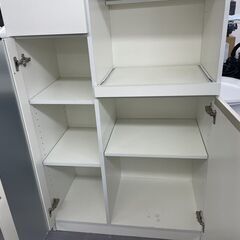 ミドルレンジボード 幅75×奥行40×高さ119ｃｍ ホワイト 白 食器棚 キッチン収納 札幌市手稲区の画像