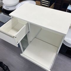 ミドルレンジボード 幅75×奥行40×高さ119ｃｍ ホワイト 白 食器棚 キッチン収納 札幌市手稲区の画像