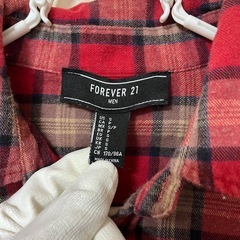 FOREVER21 メンズ 長袖 シャツ 赤 レッド Sの画像