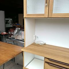 ◆福山木工 キッチンボード ナチュラルウッド カップボード 2分割◆の画像