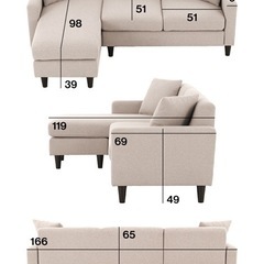 ソファー　　3人掛けの画像