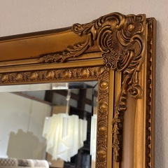 アンティーク調 レリーフ彫刻 ウォールミラー ロココ様式 装飾 姿見の画像