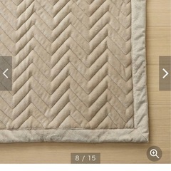 新品未使用/マイクロファイバーのキルトラグ/オフホワイト/130×190の画像