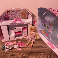 東京ディズニーリゾート　ファッションドール　ミニーちゃん&リカちゃんハウス・ピンクデザインの画像