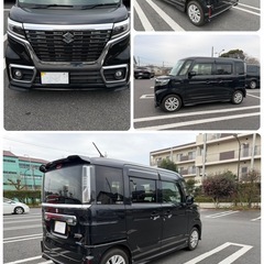 車検R9.11！全込み！スペーシアカスタム！4WD！ハイブリッド！ブラック！交換可！交渉可！の画像