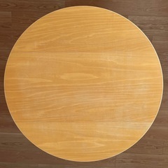 ラウンドカフェテーブル MOMO NATURALウッド天板×アルミ脚 天板直径70cmの画像