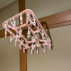 洗濯物干し、ピンク室内用の画像