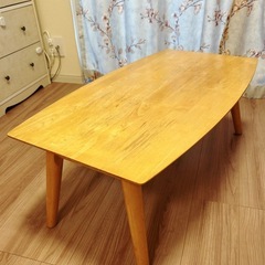 折りたたみ式 木製ローテーブルの画像