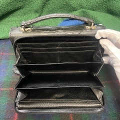 黒色　オーストリッチレザー　セカンドバッグ（クラッチバッグ） ブラック レザー ハンドバッグの画像