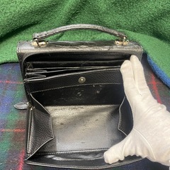 黒色　オーストリッチレザー　セカンドバッグ（クラッチバッグ） ブラック レザー ハンドバッグの画像